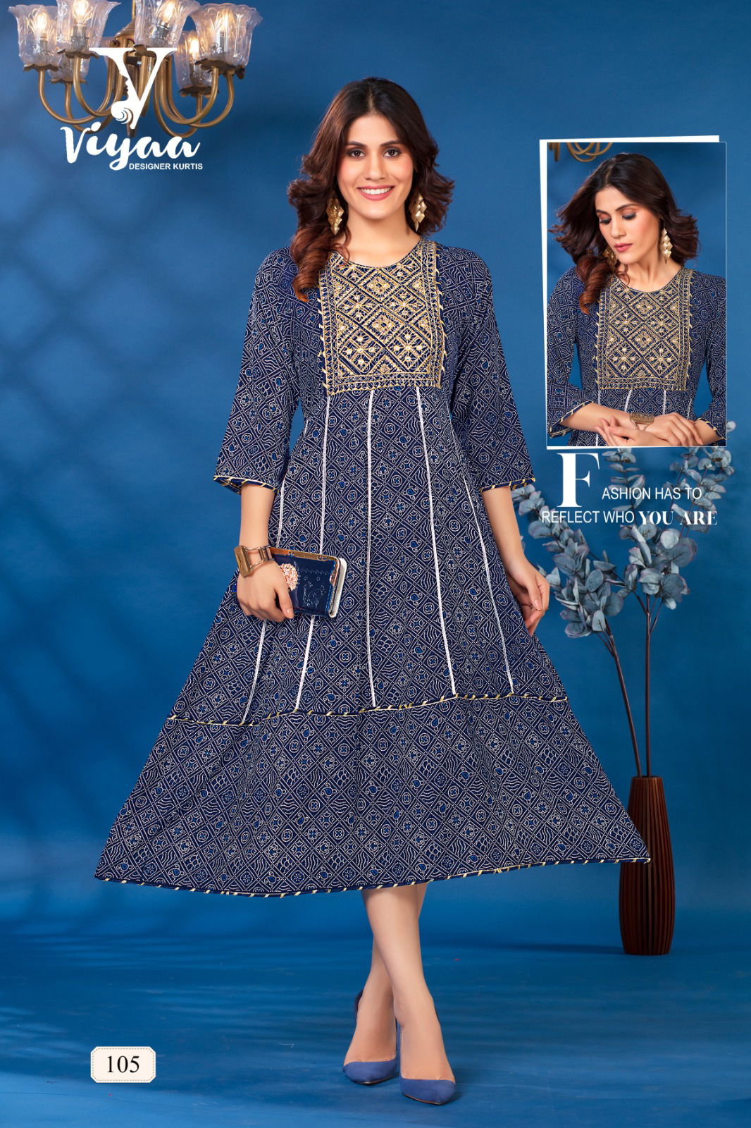 Viyaa Bandhej 1 Designer Foli Printed Kurti Catalog
